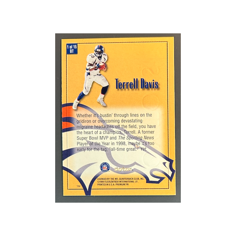 TERRELL DAVIS 1999 SkyBox Premium Box Tops - 1BT