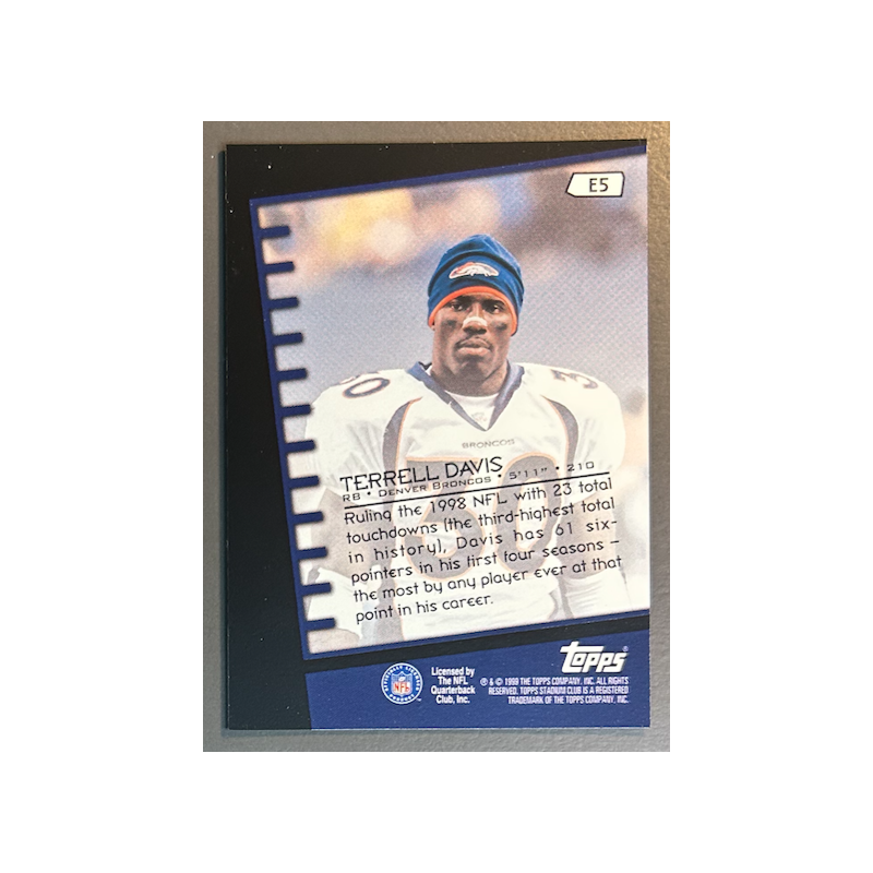 TERRELL DAVIS 1999 Stadium Club Emperors of the Zone - E5