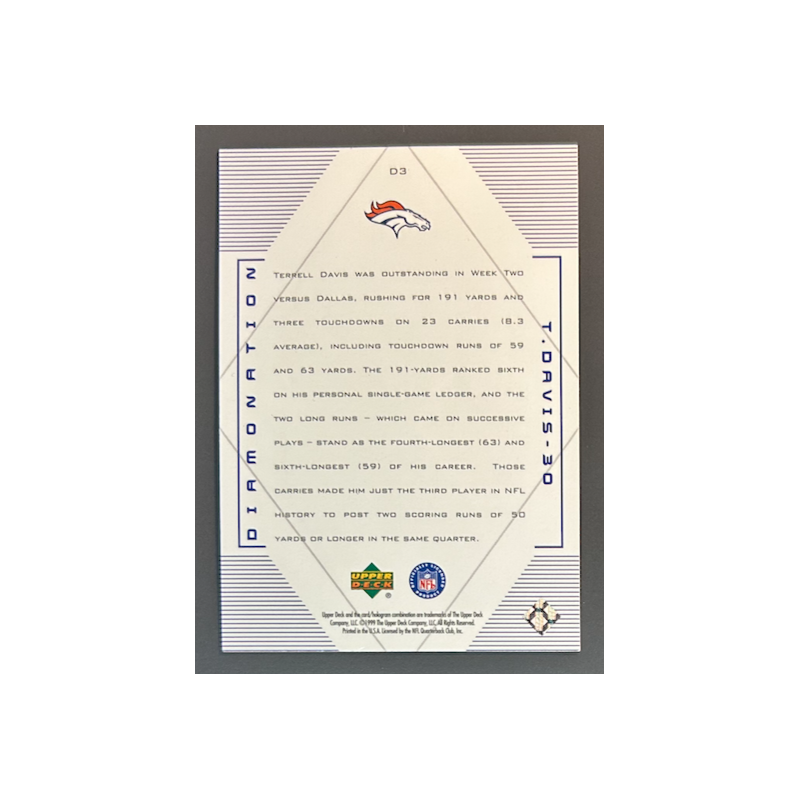 TERRELL DAVIS 1999 Black Diamond Diamonation - D3