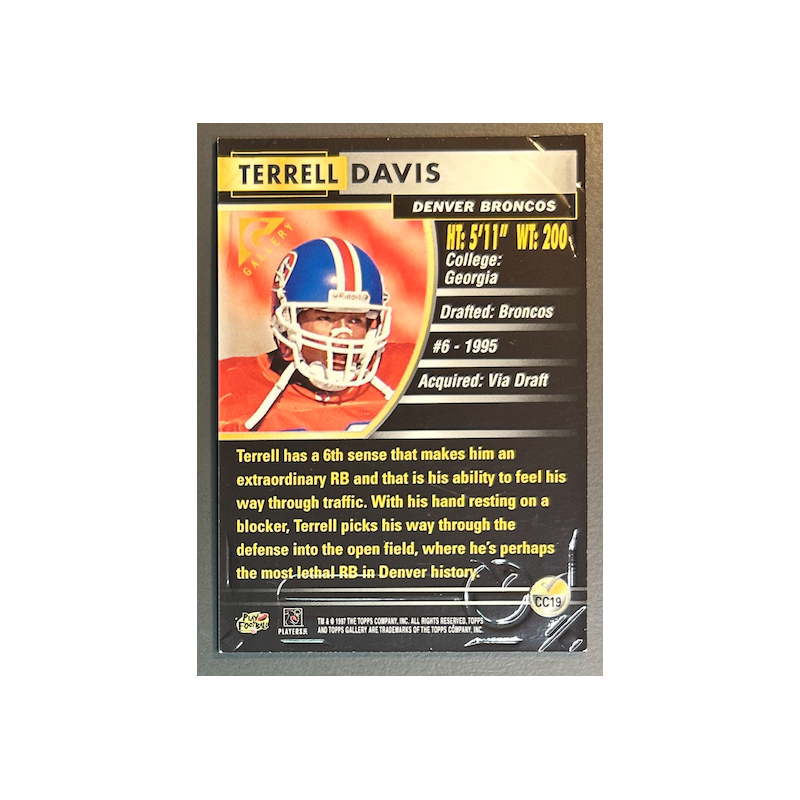 TERRELL DAVIS 1997 Topps Gallery Critics Choice - CC19