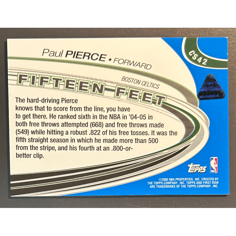 PAUL PIERCE 2005-06 Topps First Row cs42 Printing Plate cyan 1/1