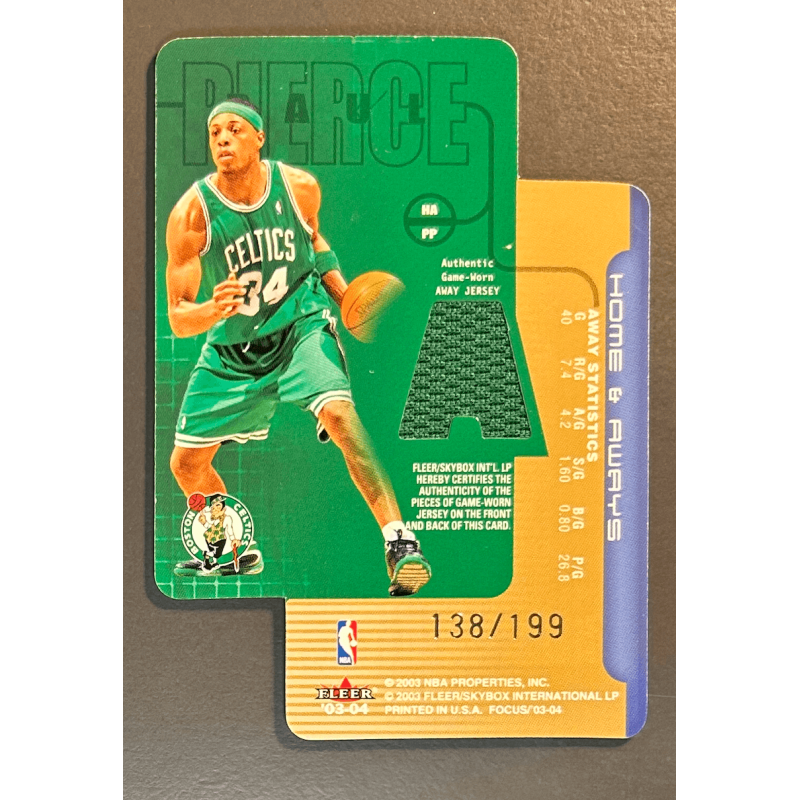 PAUL PIERCE 2003-04 Fleer Focus Home and Aways Dual Jerseys 138/199