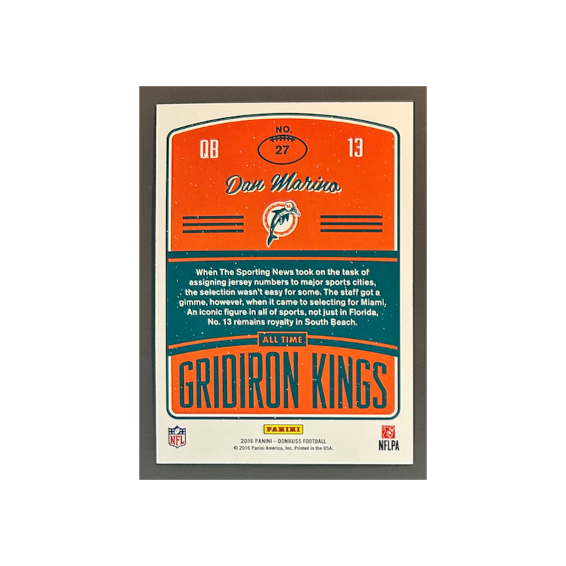 Dan Marino 2016 Panini Donruss Gridiron kings
