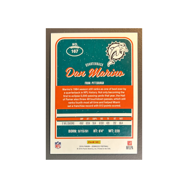 Dan Marino 2016 Panini Donruss - 167