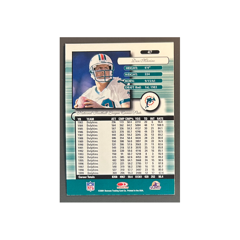 Dan Marino 2001 Donruss Elite - 47