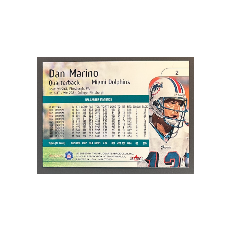 Dan Marino 2000 Skybox Impact - 2