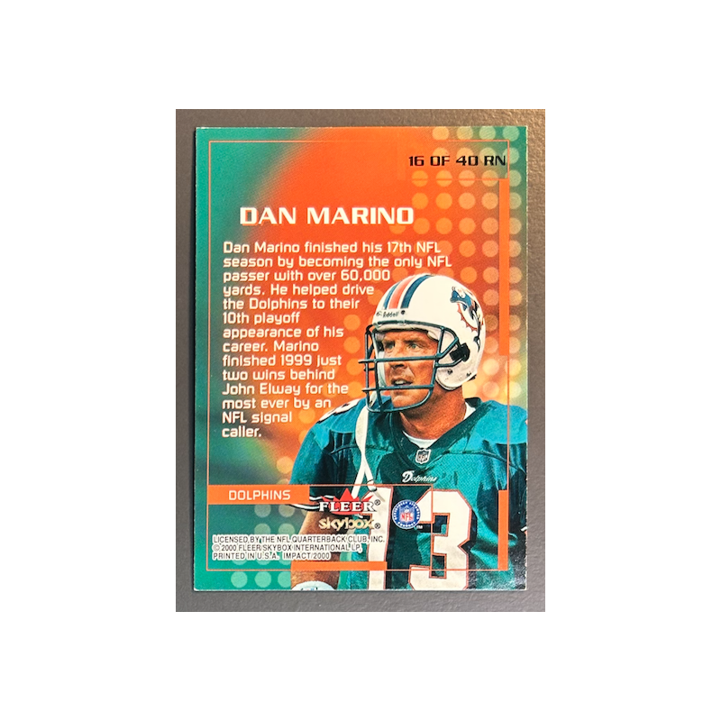 Dan Marino 2000 Skybox Impact rewind 99