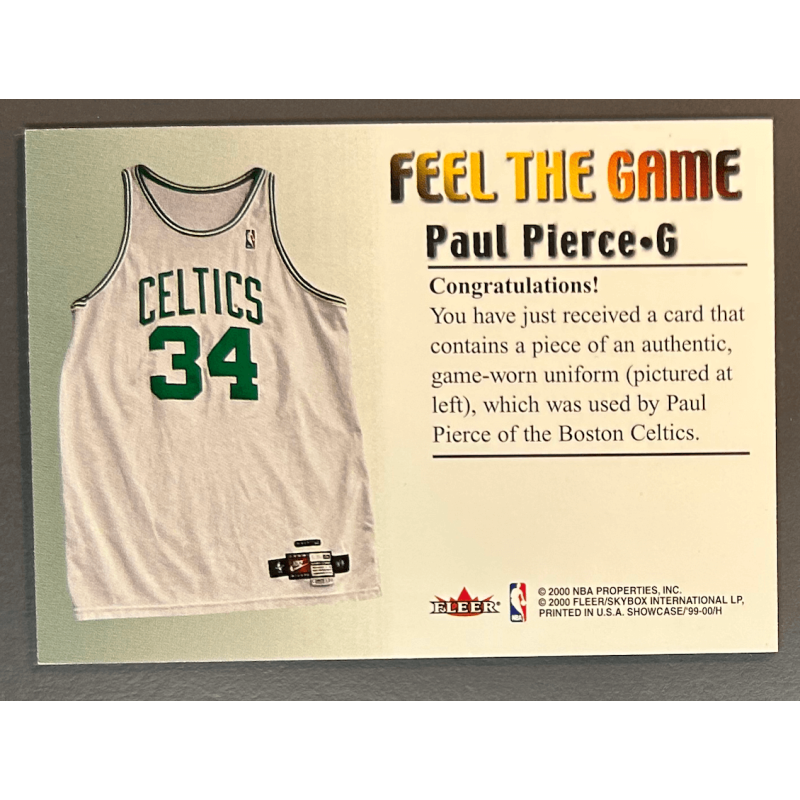 PAUL PIERCE 1999-00 Flair Showcase Feel the Game jersey