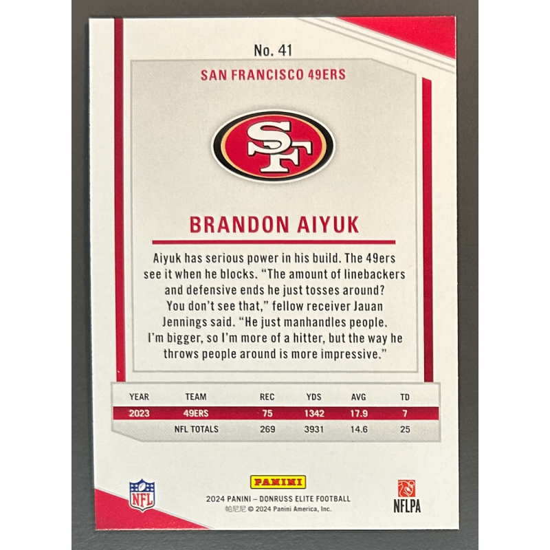 Brandon Aiyuk 2024 donruss elite - 41