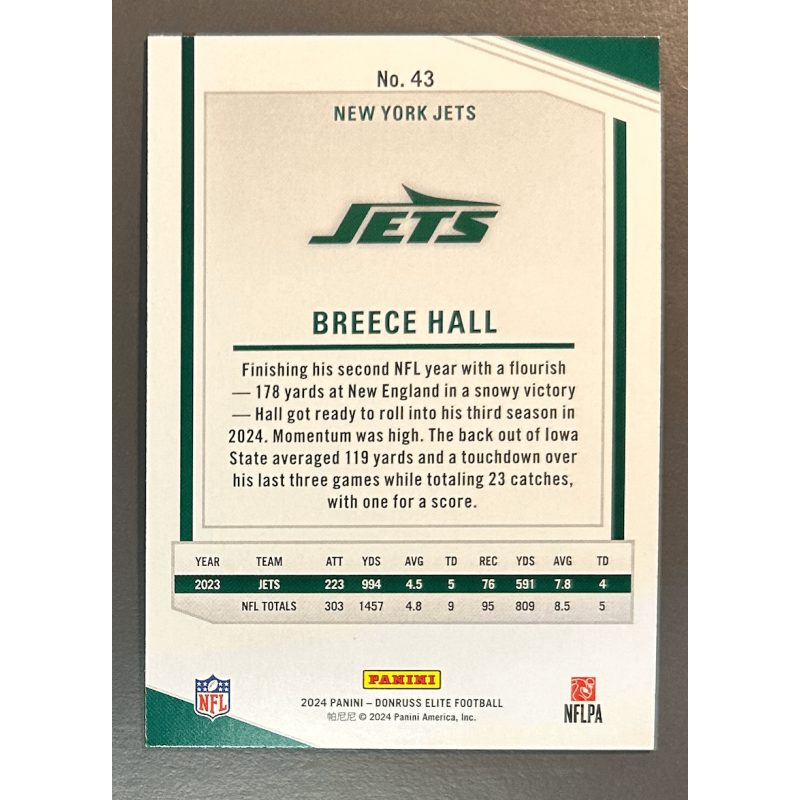 Breece Hall 2024 Donruss Elite - 43