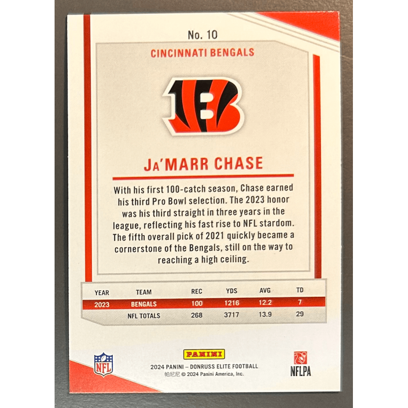 Ja'Marr Chase 2024 Donruss Elite - 10