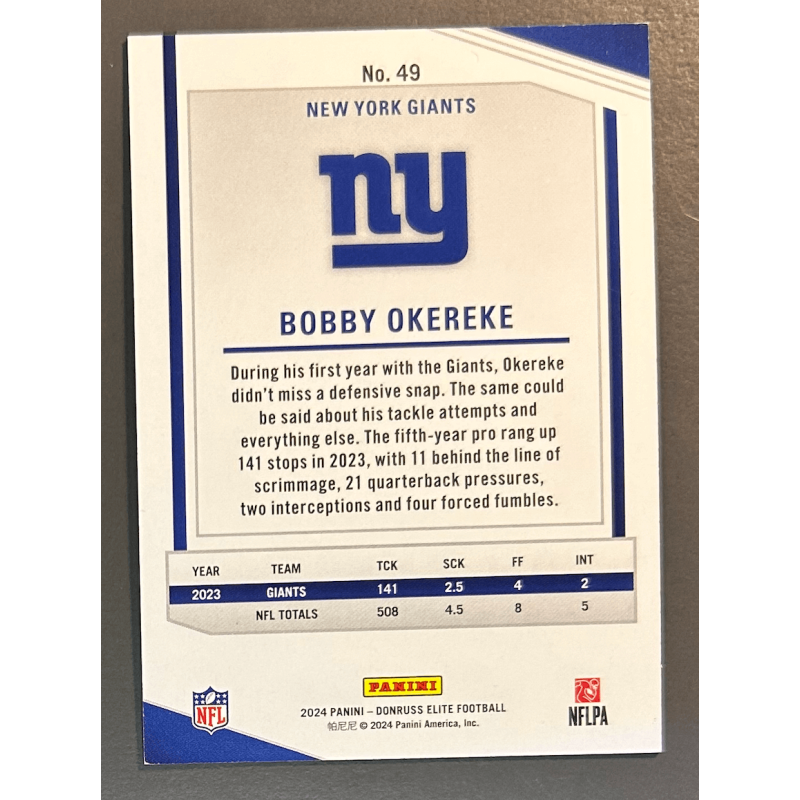Bobby Okereke 2024 Donruss Elite aspirations shimmer 194/875