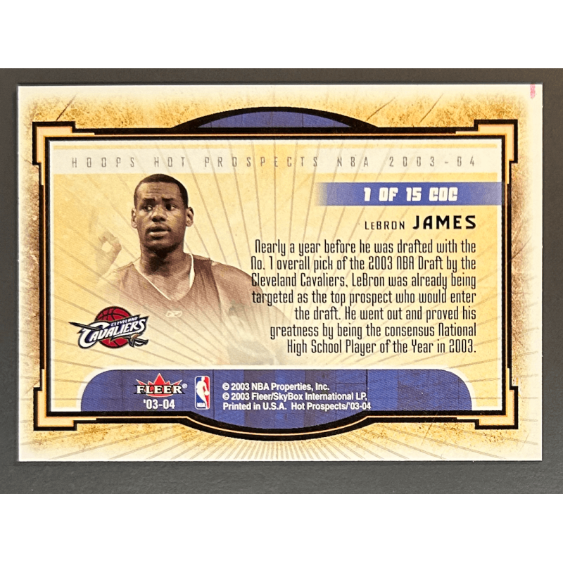 LEBRON JAMES 2003 HOOPS HOT PROSPECTS CREAM OF THE CROP