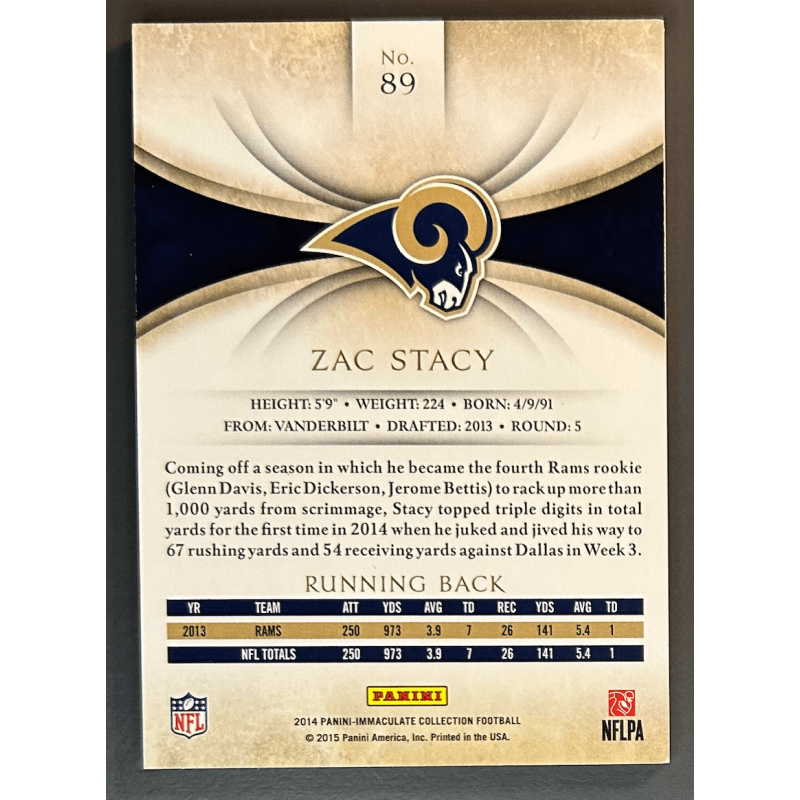 Zac Stacy 2014 Panini Immaculate /99