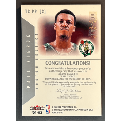 PAUL PIERCE 2001 FLEER FORCE 2 COLORS Patch 140/200