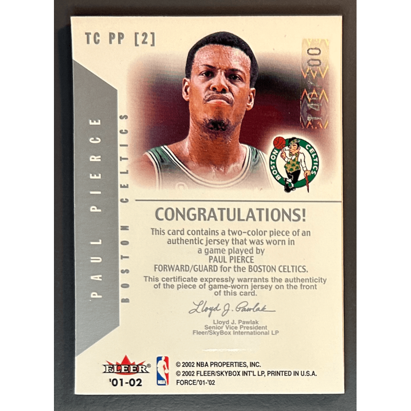 PAUL PIERCE 2001 FLEER FORCE 2 COLORS Patch 140/200