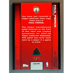 PAUL PIERCE 2007 TOPPS TEAM LOGO SUPER-FRACTOR 1/1