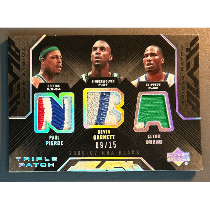 PIERCE / GARNETT / BRAND 2006 UD BLACK TRIPLE PATCH 09/15