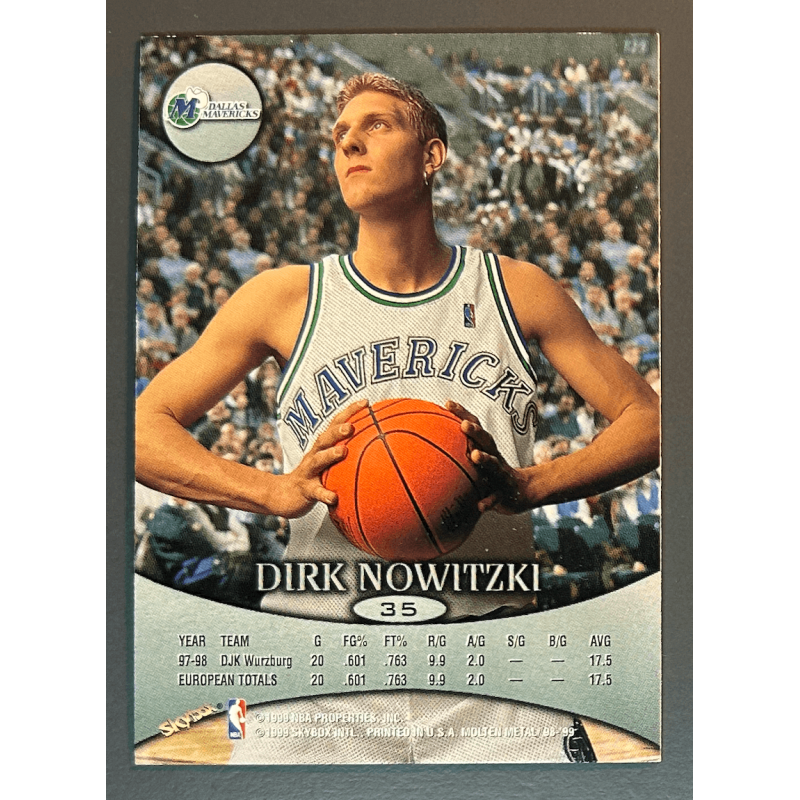 DIRK NOWITZKI 1998 SKYBOX METAL MOLTEN METAL Rookie