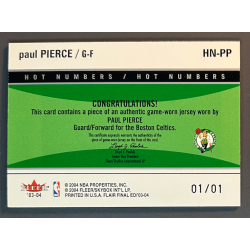 PAUL PIERCE 2003 FLAIR FINAL EDITION HOT NUMBERZ PATCH 01/01