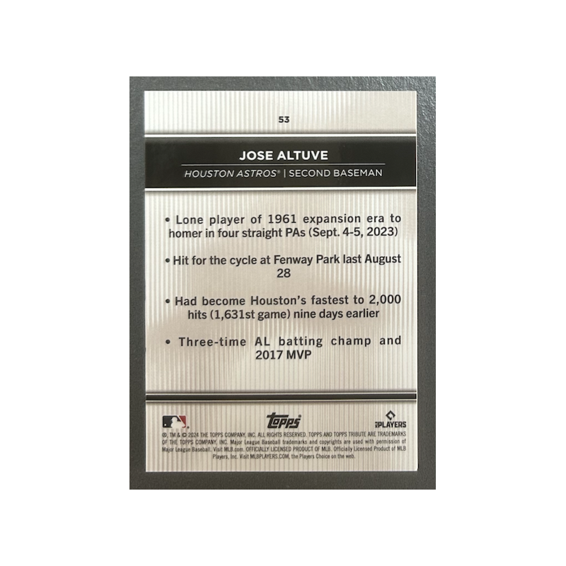 Jose Altuve 2024 Topps Tribute - 53