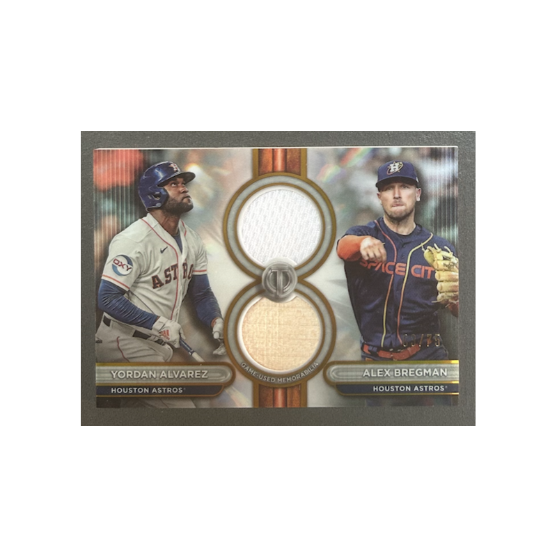 Yordan Alvarez / Alex Bregman 2024 Topps Tribute dual relic 63/75