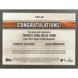 Yordan Alvarez / Alex Bregman 2024 Topps Tribute dual relic 63/75