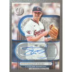 Shane Bieber 2024 Topps Tribute Autograph blue 042/150