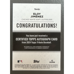 Eloy Jimenez 2024 Topps Tribute Autograph 52/75