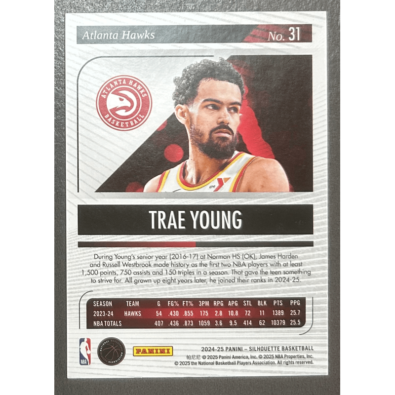 Trae Young 2024-25 Panini Silhouette blue 98/99