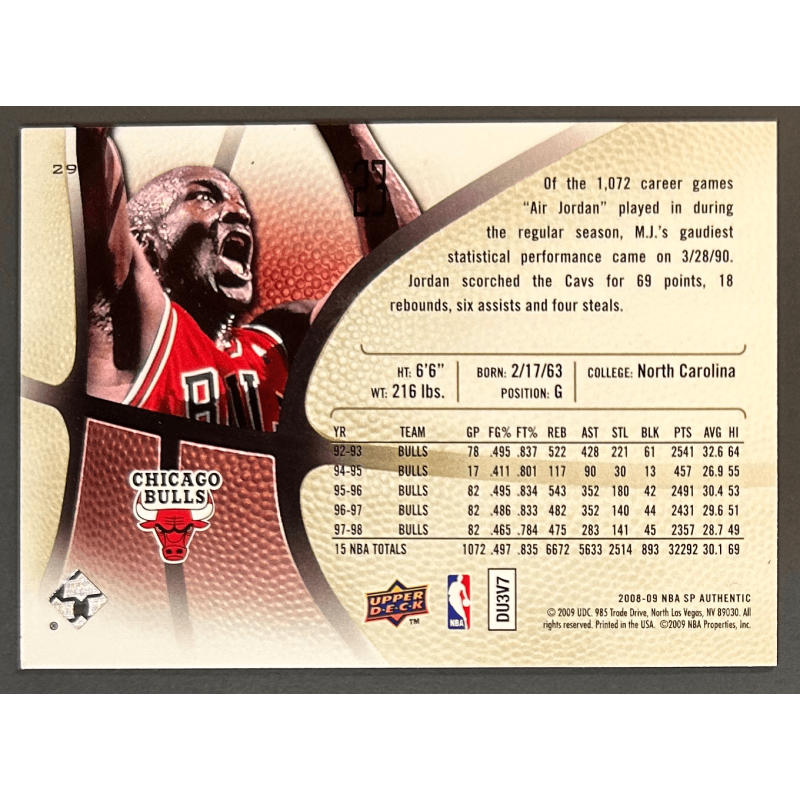 MICHAEL JORDAN 2008-09 SP Authentic - 29