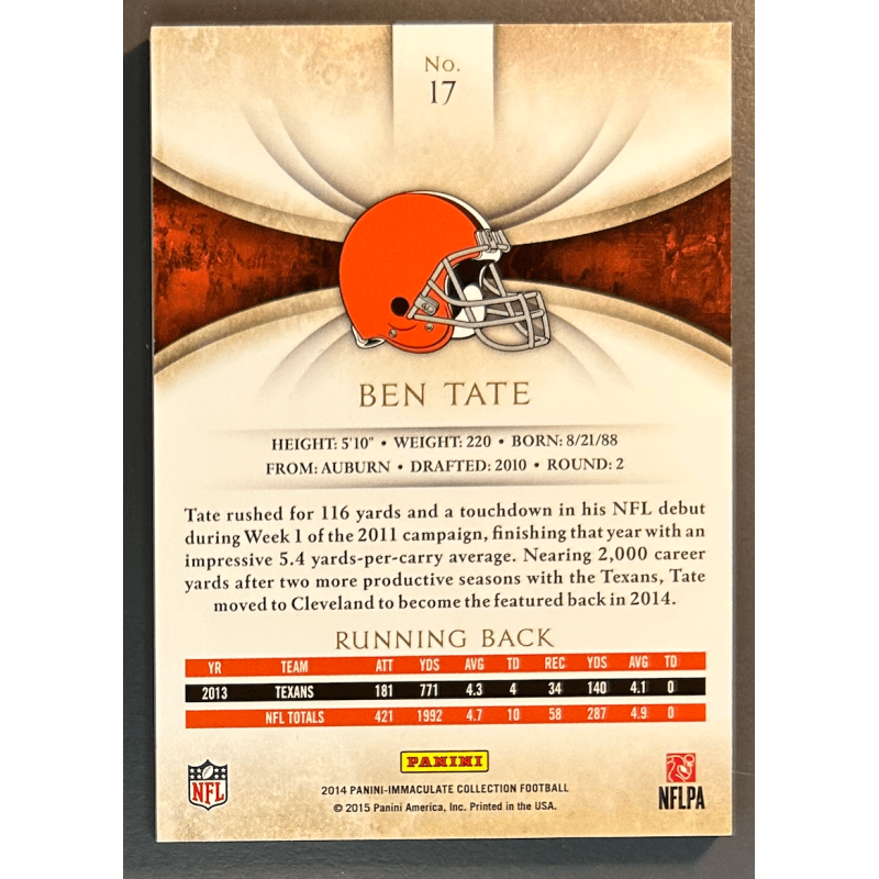 Ben Tate 2014 Panini Immaculate 40/99