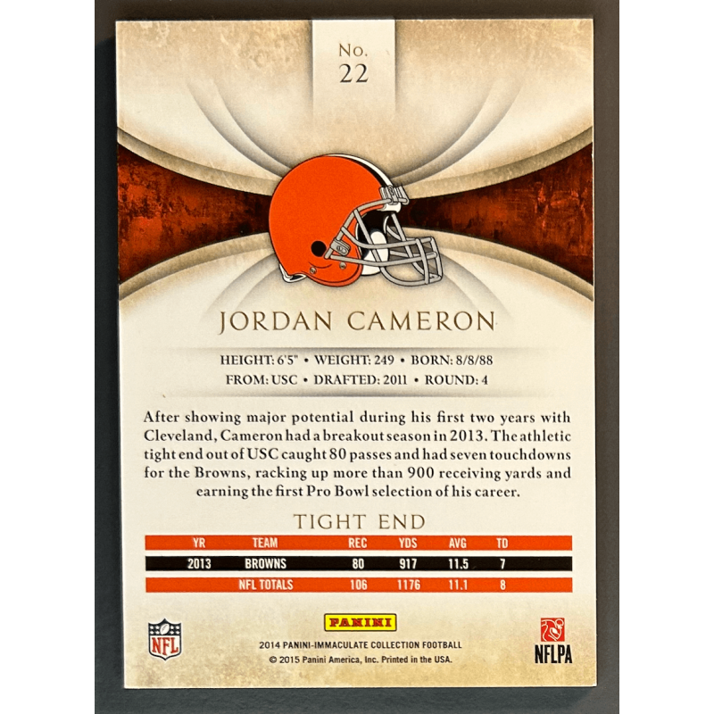 Jordan Cameron 2014 Panini Immaculate 32/99