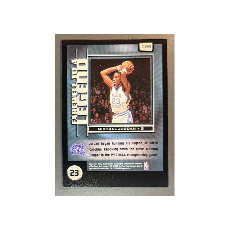 MICHAEL JORDAN 2003-04 Upper Deck Victory farewell - 228