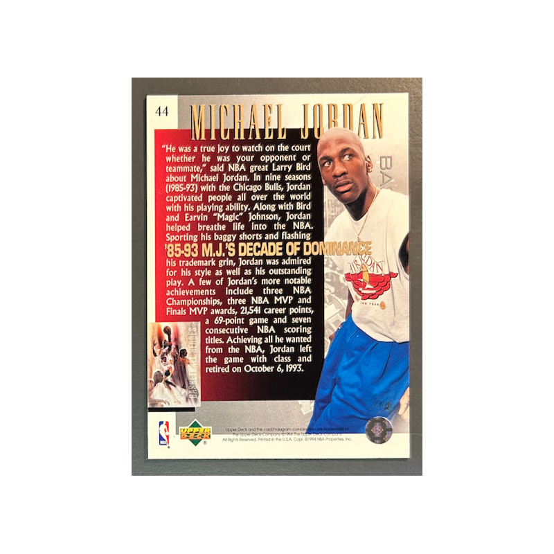 MICHAEL JORDAN 1994-95 Upper Deck Jordan Heroes 84-93 Rare Air