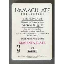 ANDREW WIGGINS 2015-16 Immaculate Premium Printing Plates 1/1