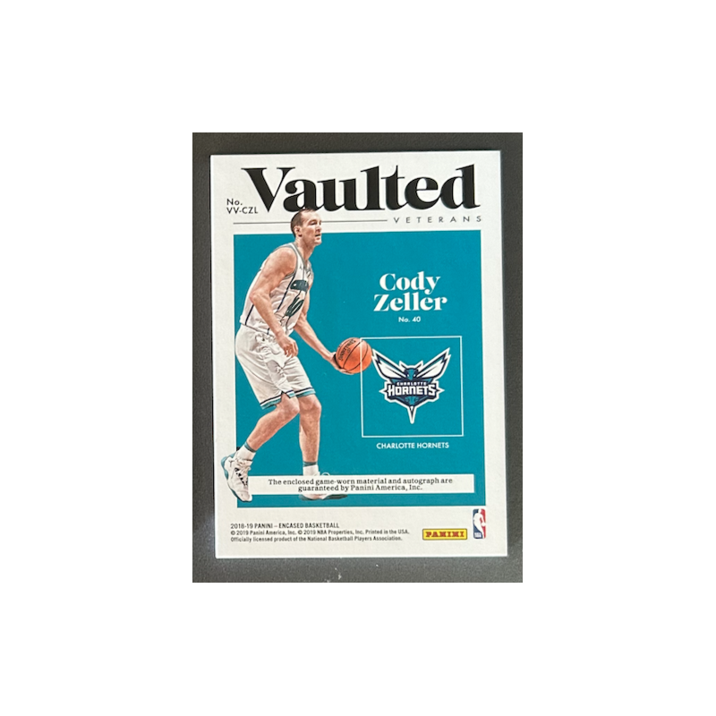 CODY ZELLER 2018-19 Panini Encased Vaulted Veteran jersey auto