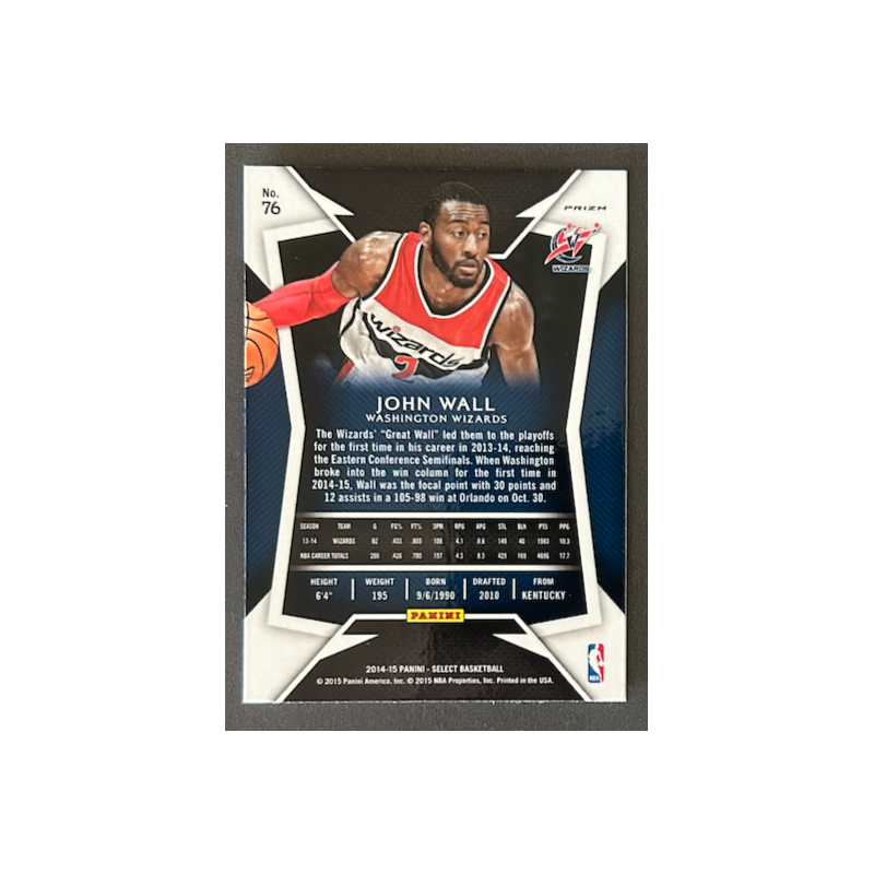 JOHN WALL 2014-15 Panini Select Prizm Silver - 76