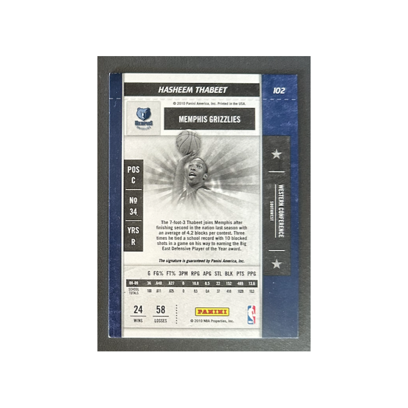 HASHEEM THABEET 2009-10 Playoff Contenders rookie ticket autograph