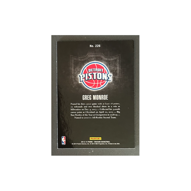 GREG MONROE 2013-14 Panini Crusade Insert Blue - 226