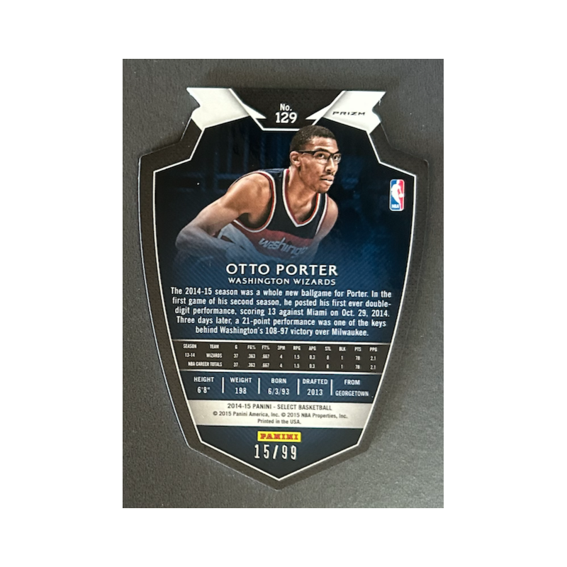 OTTO PORTER 2014-15 Select Premier Prizm Light Purple Die Cut 15/99