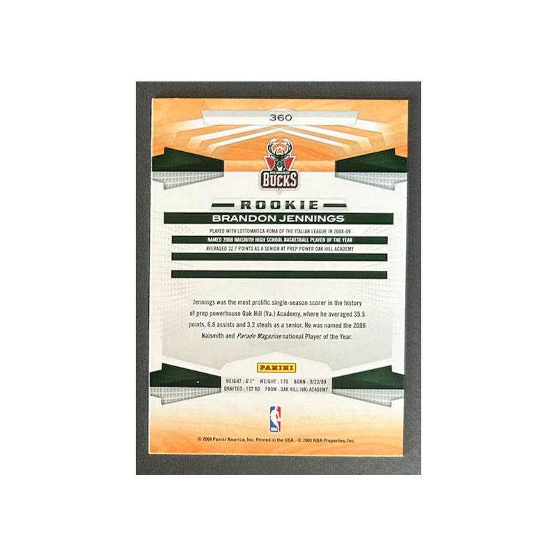 BRANDON JENNINGS 2009-10 Panini rookie - 360