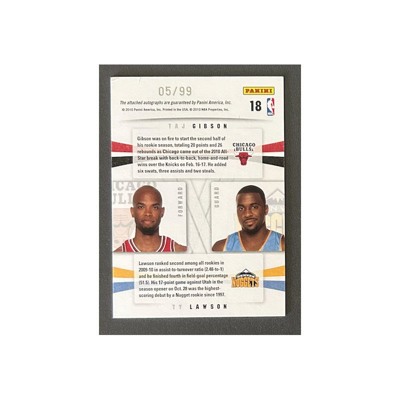 T.GIBSON / T.LAWSON 2009-10 Season Update Rookie dual autograph /99