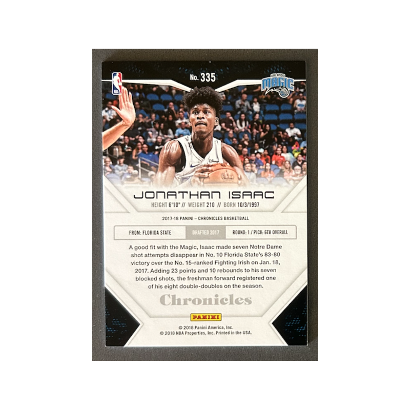 JONATHAN ISAAC 2017-18 Momentum Holo Gold rookie 1/1