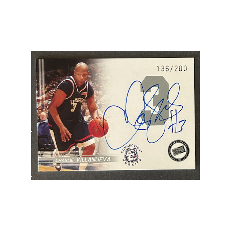 CHARLIE VILLANUEVA 2005 Press Pass Autograph Silver 136/200