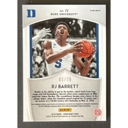 RJ BARRETT 2019-20 Panini Prizm Draft Picks Prizm Hyper CRUSADE /75