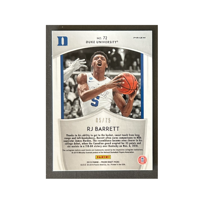 RJ BARRETT 2019-20 Panini Prizm Draft Picks Prizm Hyper CRUSADE /75
