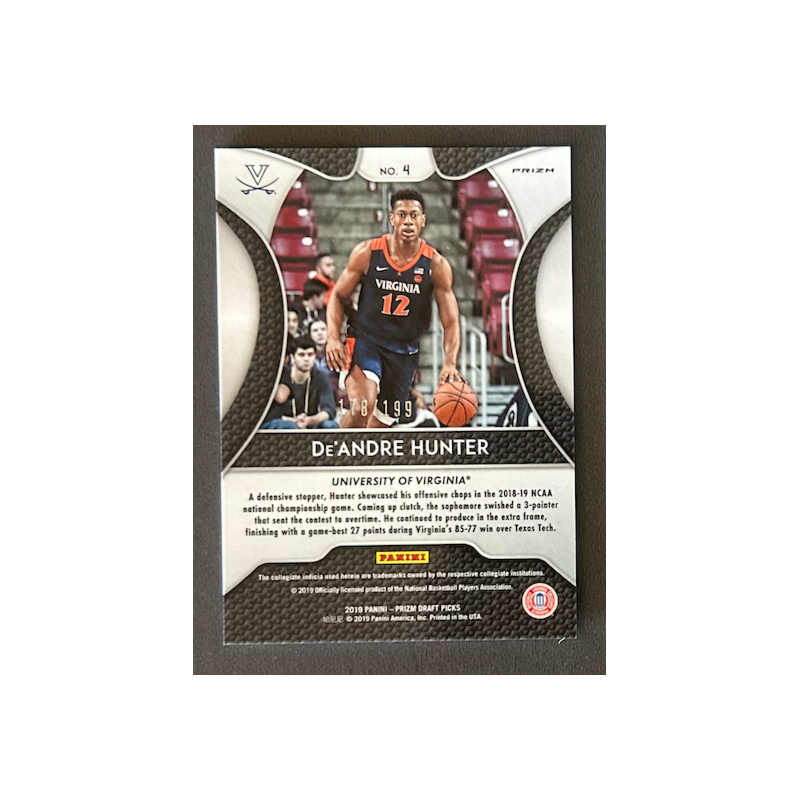 De'ANDRE HUNTER 2019-20 Panini Prizm Draft Picks Purple and Green