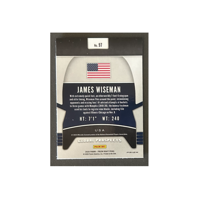 JAMES WISEMAN 2020-21 Panini Prizm Draft Picks global prospect rc