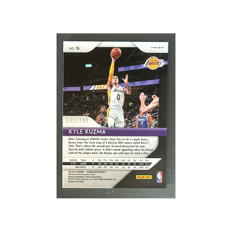 KYLE KUZMA 2019-20 Panini Prizm red prizm 141/299